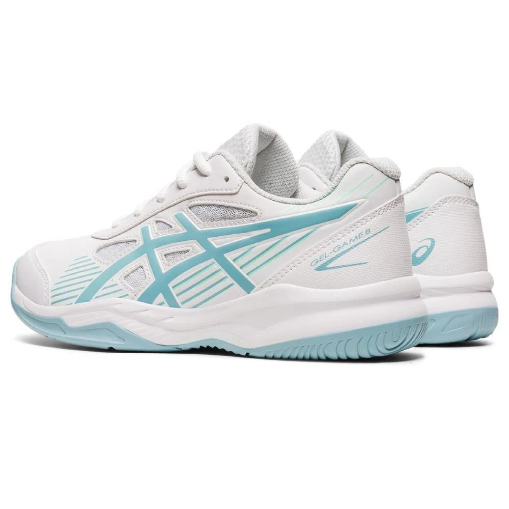 Asics Gel Game 8 GS Junior Tennis Shoe (White/Smoke Blue) 4 Asics Gel Game 8 GS Junior Tennis Shoe (White/Smoke Blue) - Image 4