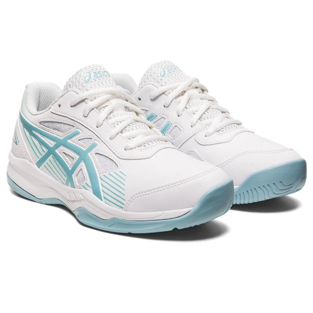 Asics Gel Game 8 GS Junior Tennis Shoe (White/Smoke Blue) 3 Asics Gel Game 8 GS Junior Tennis Shoe (White/Smoke Blue) - Image 3
