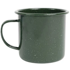 Crow Canyon Home K11GRN Stinson 12 Oz. Forest Green Speckle Enamelware Mug