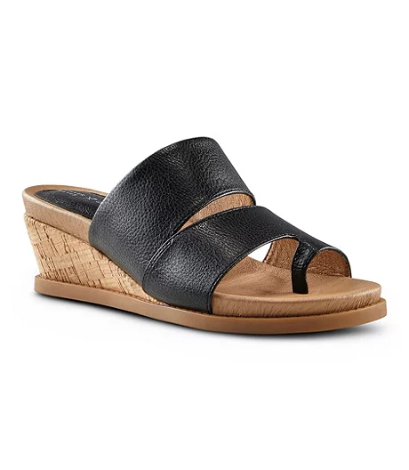 Women's Whitley Cork Wedge Mule Sandals - Black 2 Women's Whitley Cork Wedge Mule Sandals - Black - Image 2
