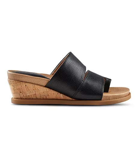 Women's Whitley Cork Wedge Mule Sandals - Black 1 Women's Whitley Cork Wedge Mule Sandals - Black