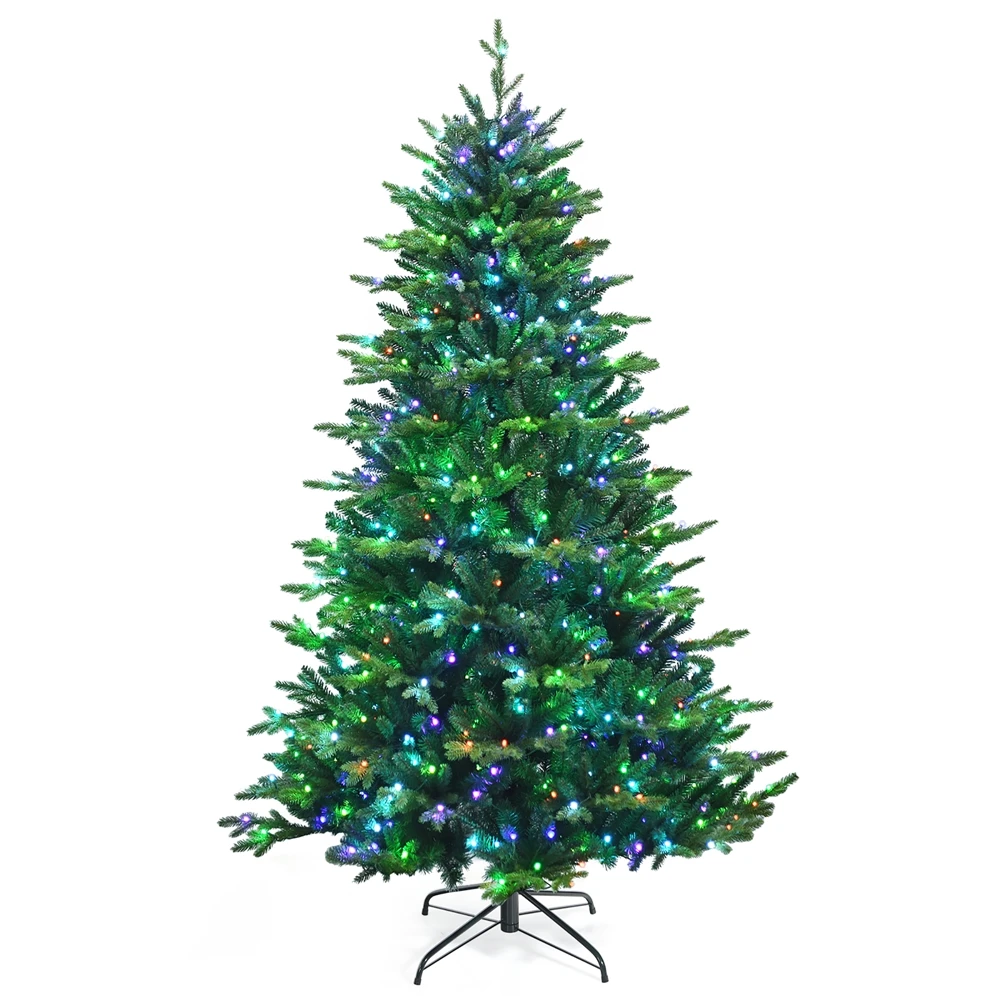Costway 7-ft Pre-Lit Hinged Christmas Tree 2458 PE And PVC Tips With 450 Lights 2 Costway 7-ft Pre-Lit Hinged Christmas Tree 2458 PE And PVC Tips With 450 Lights - Image 2
