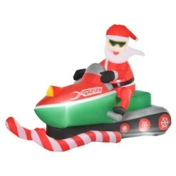 HomCom 5-ft Internal Light Santa On Snowmobile Christmas Inflatable -Dalbello shop 331003182 MainImage 001 l