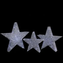 Northlight 24-in LED Silver Stars Outdoor Christmas Decorations - Set Of 3 8 Northlight 24-in LED Silver Stars Outdoor Christmas Decorations - Set Of 3 -Dalbello shop 331054529 AlternateImage2 l