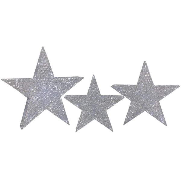 Northlight 24-in LED Silver Stars Outdoor Christmas Decorations - Set Of 3 2 Northlight 24-in LED Silver Stars Outdoor Christmas Decorations - Set Of 3 - Image 2