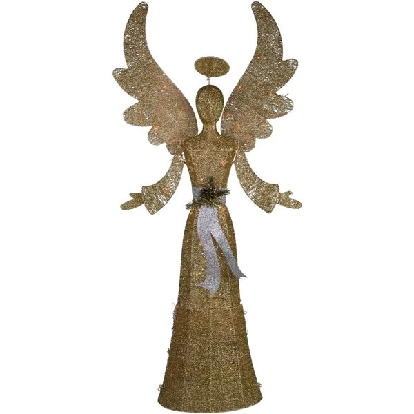 Northlight 68-in Golden Angel Christmas Decoration With Lights 5 Northlight 68-in Golden Angel Christmas Decoration With Lights - Image 5