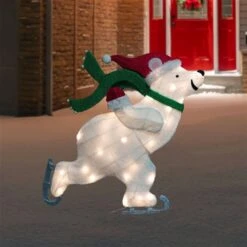 Northlight 36.25-in Skating Polar Bear Christmas Decoration With Lights