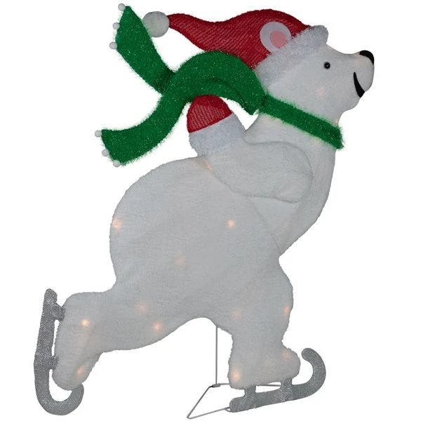 Northlight 36.25-in Skating Polar Bear Christmas Decoration With Lights 2 Northlight 36.25-in Skating Polar Bear Christmas Decoration With Lights - Image 2