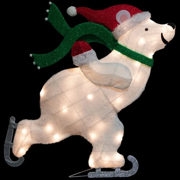 Northlight 36.25-in Skating Polar Bear Christmas Decoration With Lights 4 Northlight 36.25-in Skating Polar Bear Christmas Decoration With Lights - Image 4
