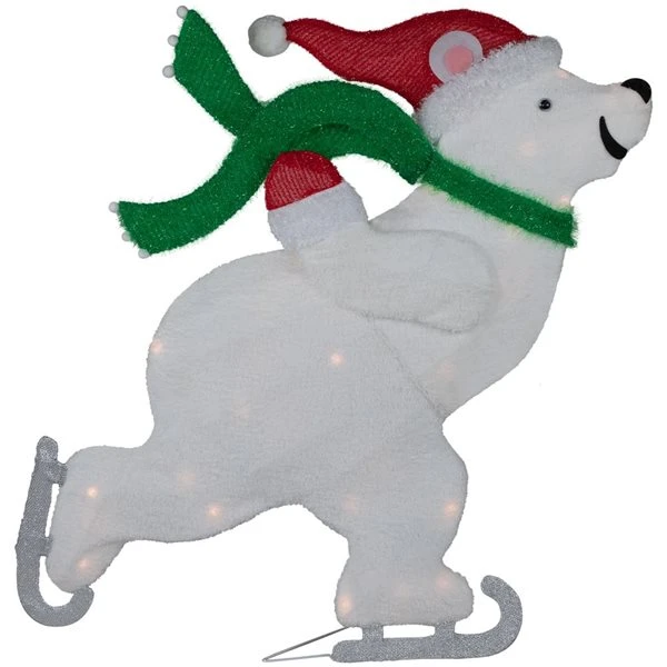 Northlight 36.25-in Skating Polar Bear Christmas Decoration With Lights 3 Northlight 36.25-in Skating Polar Bear Christmas Decoration With Lights - Image 3