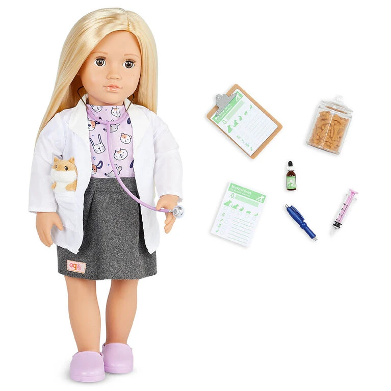 Our Generation Noemie 18-inch Vet Doll With Plush Hamster Assistant 1 Our Generation Noemie 18-inch Vet Doll With Plush Hamster Assistant