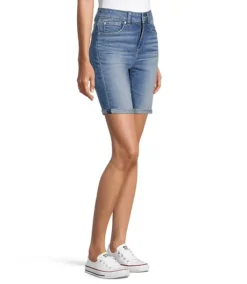 Women's High Rise Bermuda Jean Shorts - Medium Indigo