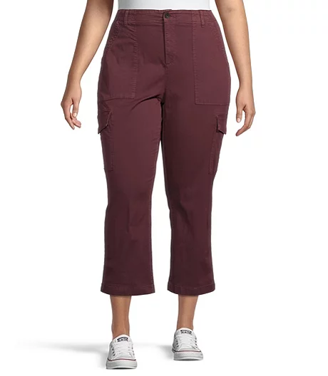 Women's Garment Wash High Rise Crop Pants 3 Women's Garment Wash High Rise Crop Pants - Image 3