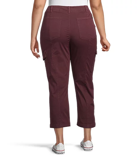 Women's Garment Wash High Rise Crop Pants 2 Women's Garment Wash High Rise Crop Pants - Image 2