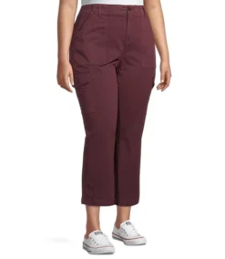 Women's Garment Wash High Rise Crop Pants