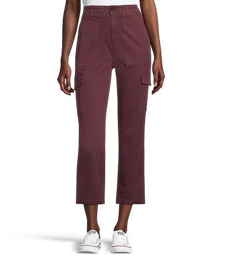 Women's Garment Wash High Rise Crop Pants 4 Women's Garment Wash High Rise Crop Pants - Image 4