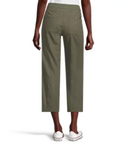 Women's Linen Blend Straight Leg Crop Pants -Dalbello shop 394185 3DJDDHSP23 700 PROD 2 OLIVE