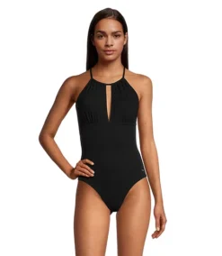 Women's One Piece High Neck Back Tie Swim Suit -Dalbello shop 399016 3DJKFWS23 11O PROD 1 BLACK