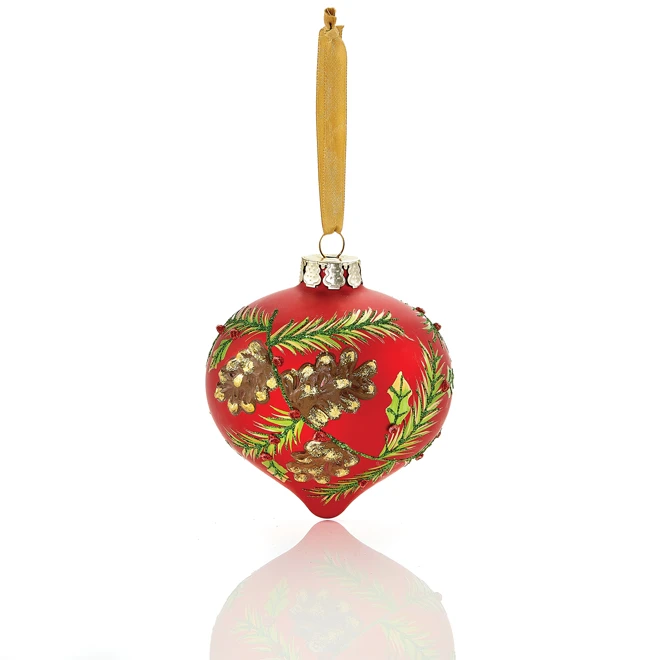 Ornements En Verre Holiday Living En Forme D'oignon, Rouge, Paquet De 2 1 Ornements En Verre Holiday Living En Forme D'oignon, Rouge, Paquet De 2