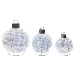 Ensemble De 3 Ornements Illuminés Holiday Living 28 Po, 23 Po Et 18 Po