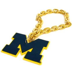 Michigan Wolverines NCAA Touchdown Fan Chain 10 Inch 3D Foam Necklace