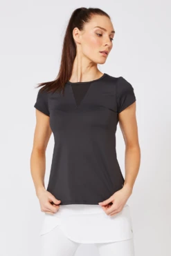 Lija Womens Deep V Tee 6 Lija Womens Deep V Tee -Dalbello shop LijaDeepVTeeBKA1