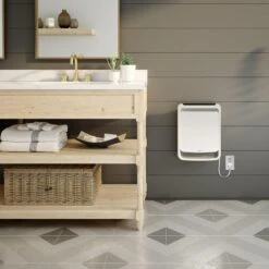 Stelpro 1000w/1500W 120V Plug-In Oasis Fan Heater For Bathrooms With Thermostat, Model SOA1501PW -Dalbello shop SOA Salledebains Plug