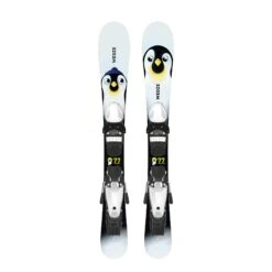 WEDZE Kids’ Downhill Skis With Bindings – Boost 100 Penguin