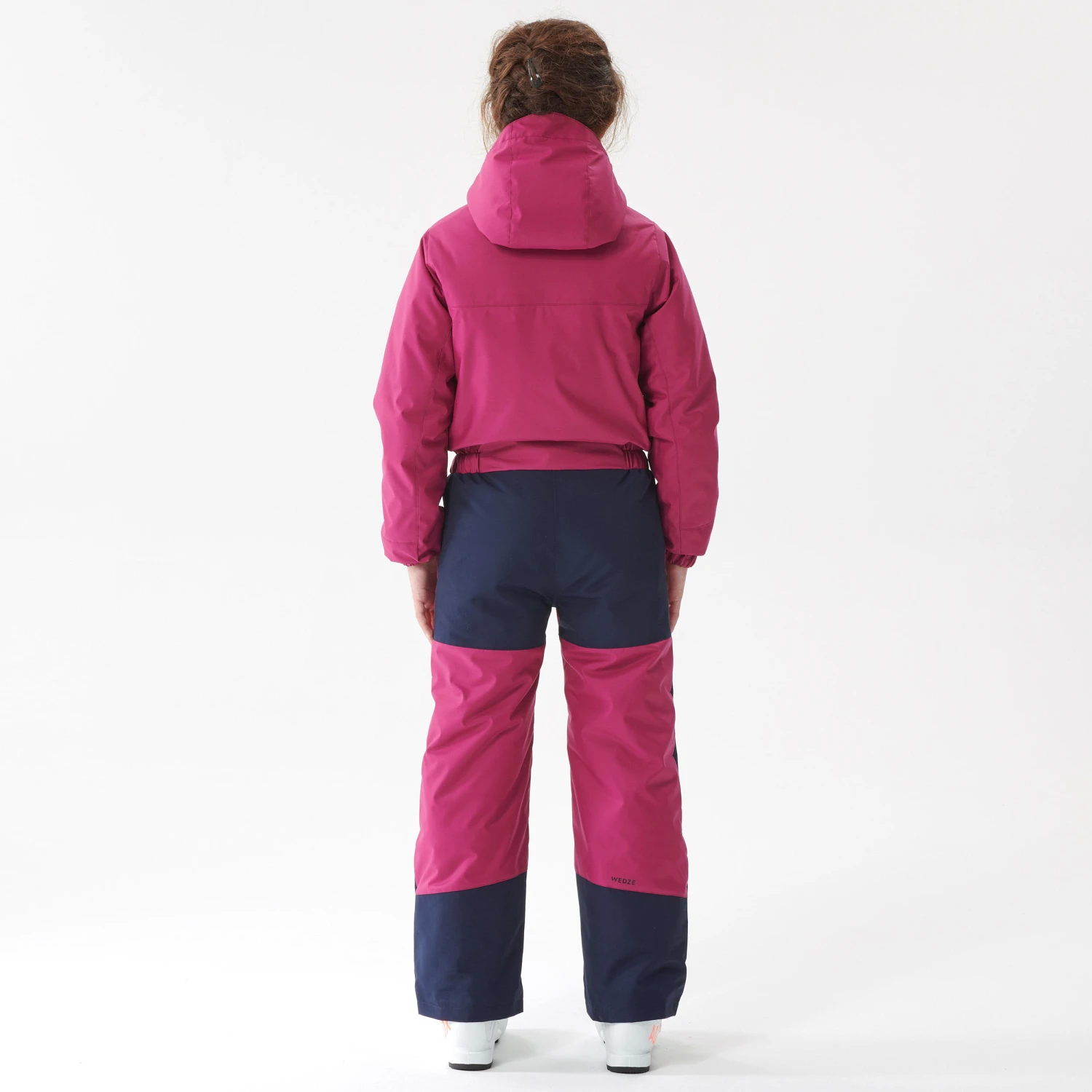 WEDZE Kids’ Ski Suit - 100 Pink/Navy Blue 2 WEDZE Kids’ Ski Suit - 100 Pink/Navy Blue - Image 2