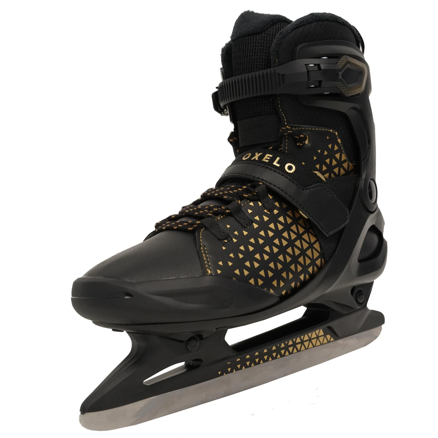 Men's Warm Ice Skates - FIT 520 Warm Black/Yellow 2 Men's Warm Ice Skates - FIT 520 Warm Black/Yellow - Image 2