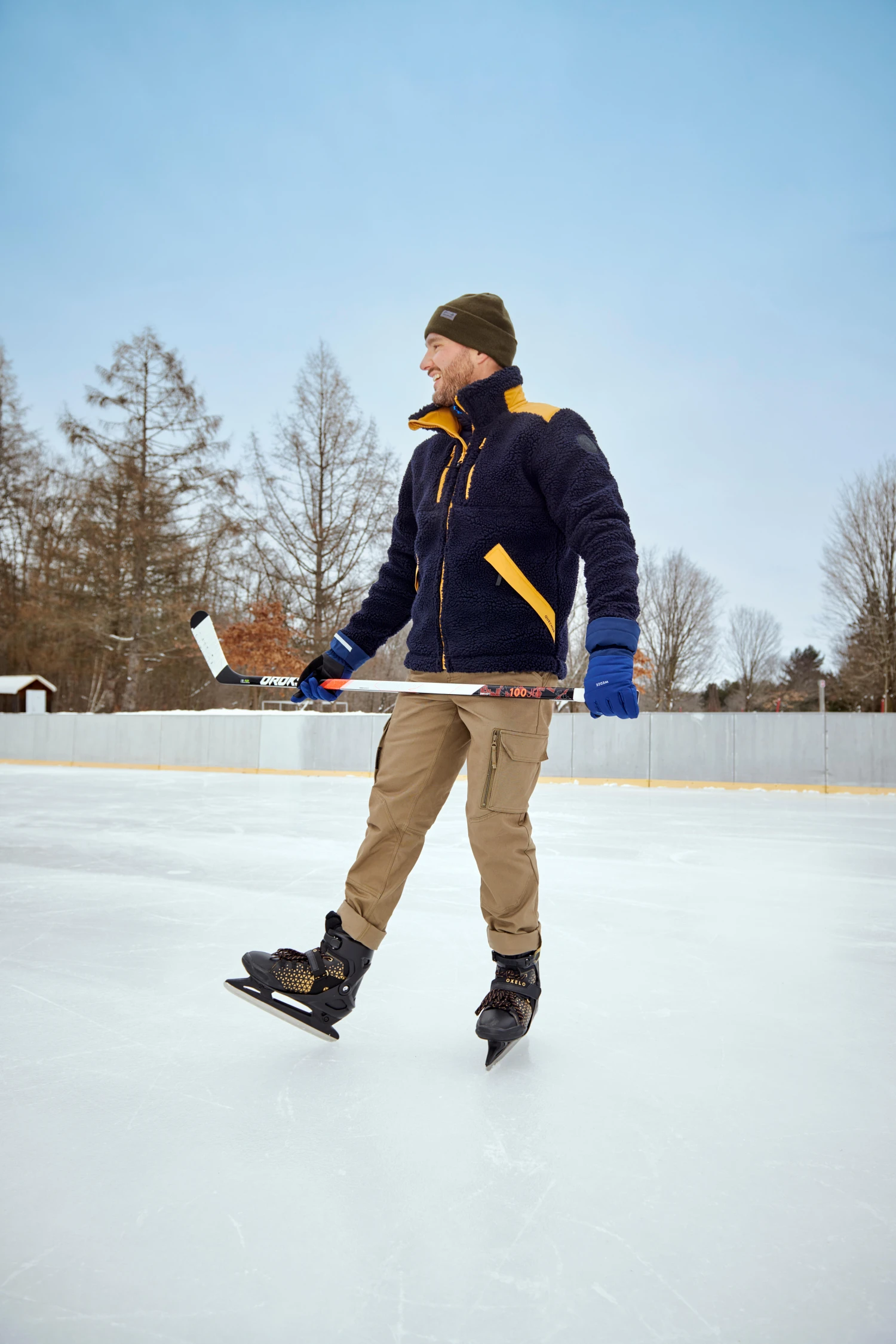 Men's Warm Ice Skates - FIT 520 Warm Black/Yellow 11 Men's Warm Ice Skates - FIT 520 Warm Black/Yellow - Image 11