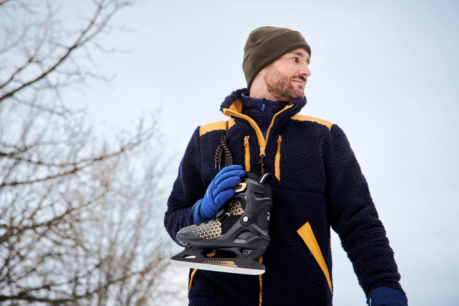 Men's Warm Ice Skates - FIT 520 Warm Black/Yellow 12 Men's Warm Ice Skates - FIT 520 Warm Black/Yellow - Image 12