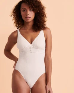 TEXTURED Plunge One-piece Swimsuit -Dalbello shop tc 01400020 p10172 3