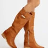 Women's Leather Boots - Cuoio