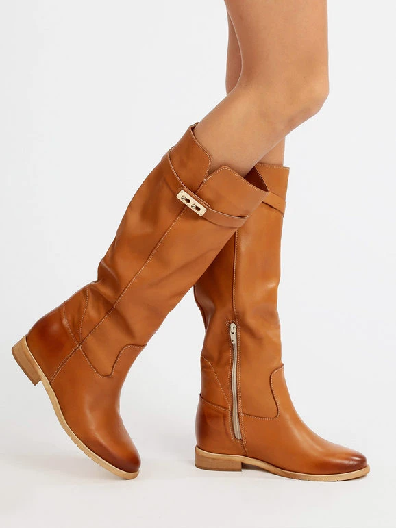 Women's Leather Boots - Cuoio 1 Women's Leather Boots - Cuoio